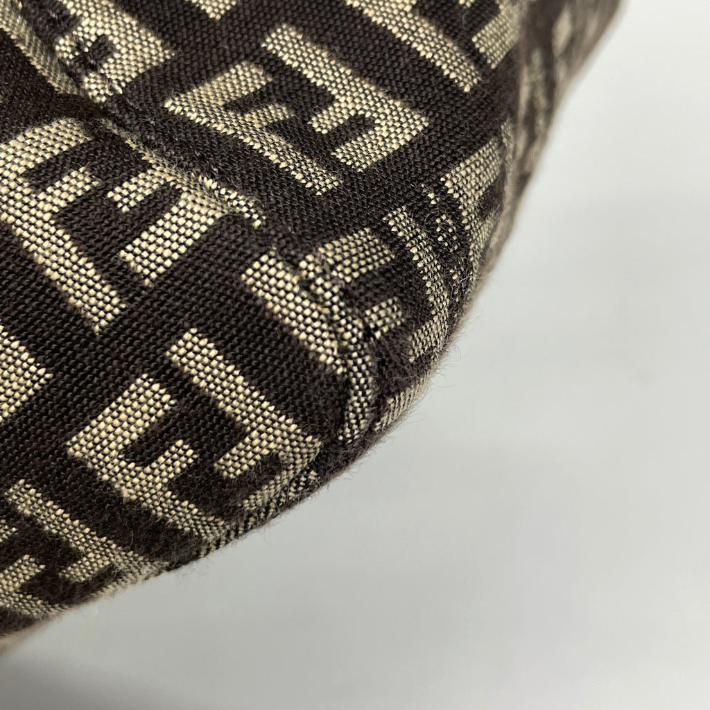 フェンディ ズッキーノ柄 ハンドバッグ トートバッグ ハンドバッグ キャンバス ブラウン 8BH134 レディース 【中古】brbag