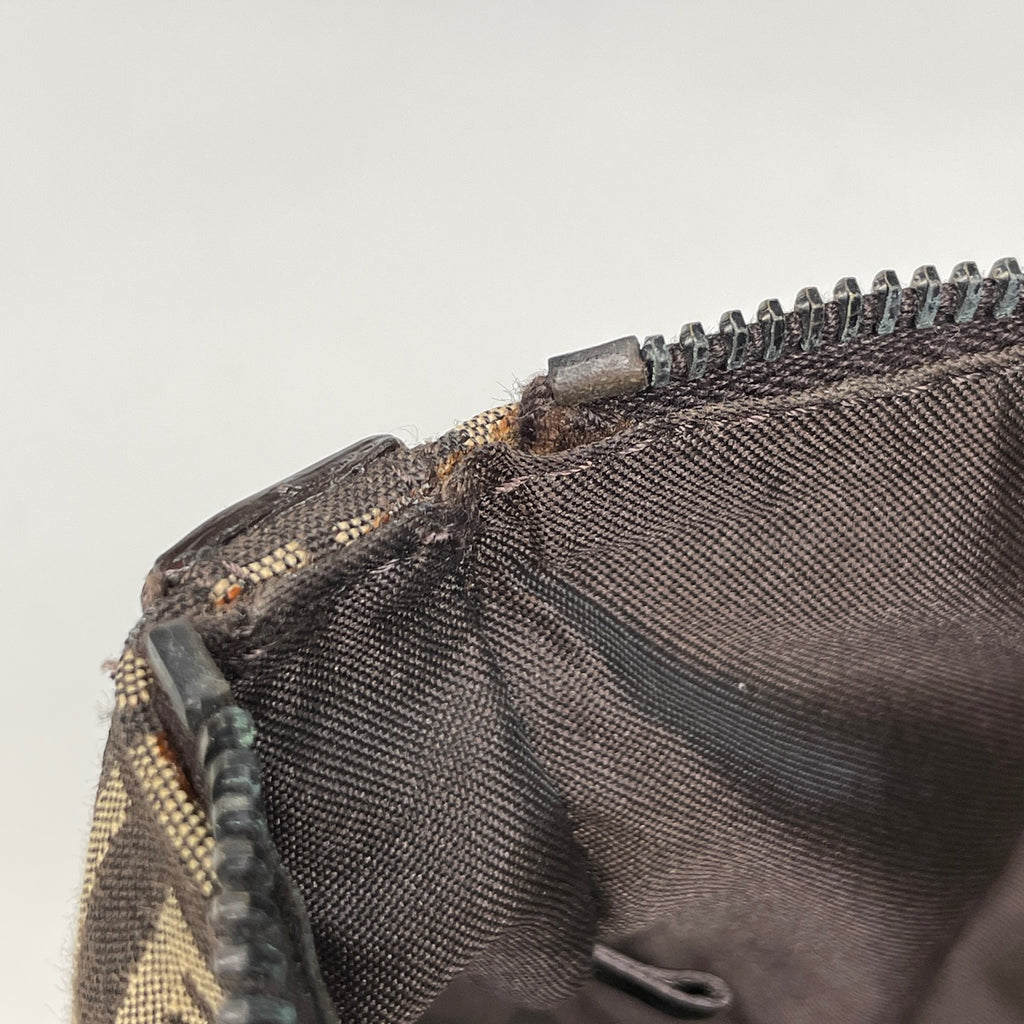 フェンディ ズッキーノ柄 ハンドバッグ トートバッグ ハンドバッグ キャンバス ブラウン 8BH134 レディース 【中古】brbag