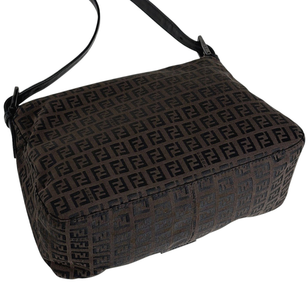 フェンディ ズッキーノ柄 ショルダーバッグ ハンドバッグ ワンショルダー マンマバゲット ショルダーバッグ キャンバス ブラウン 8BR001 レディース 【中古】brbag