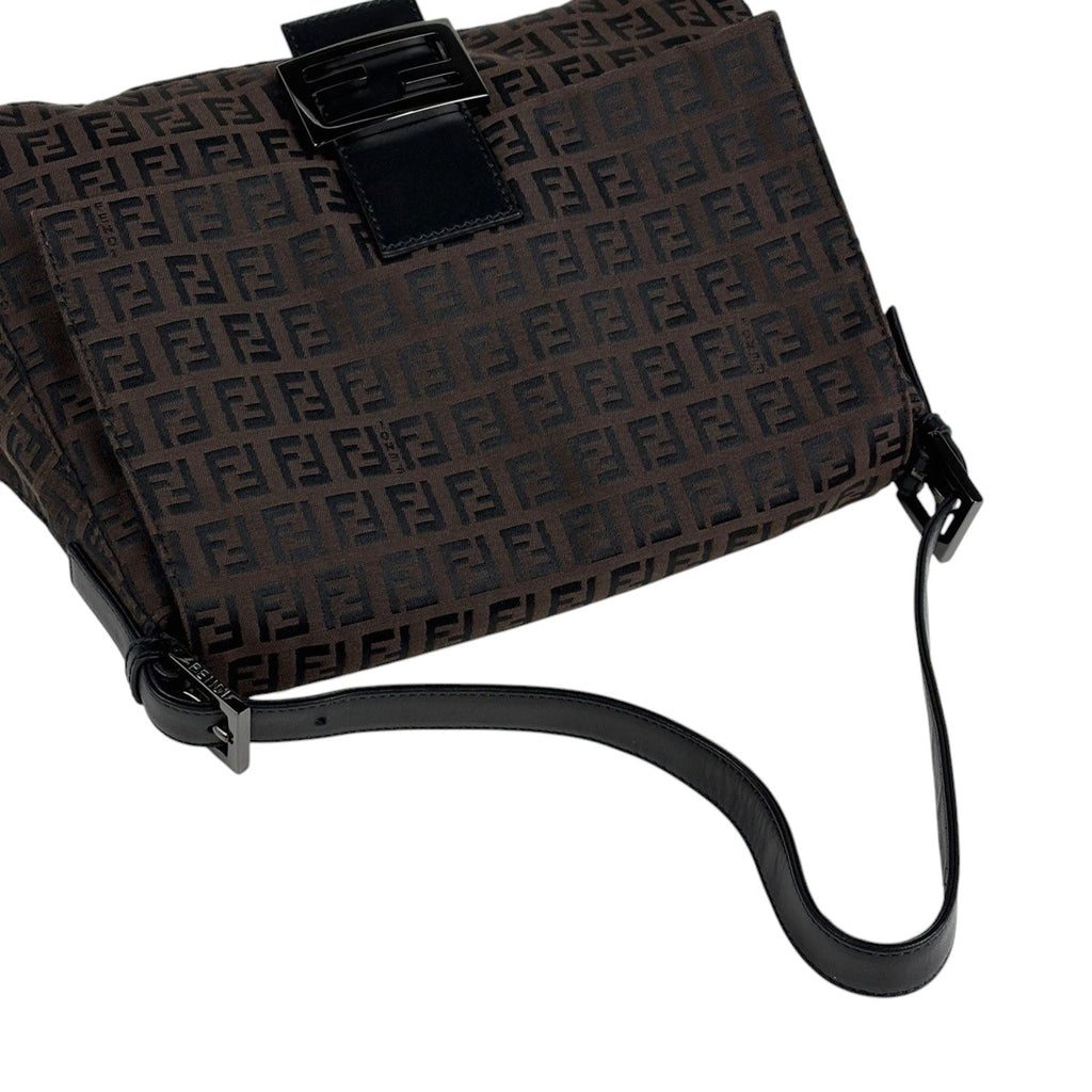 フェンディ ズッキーノ柄 ショルダーバッグ ハンドバッグ ワンショルダー マンマバゲット ショルダーバッグ キャンバス ブラウン 8BR001 レディース 【中古】brbag