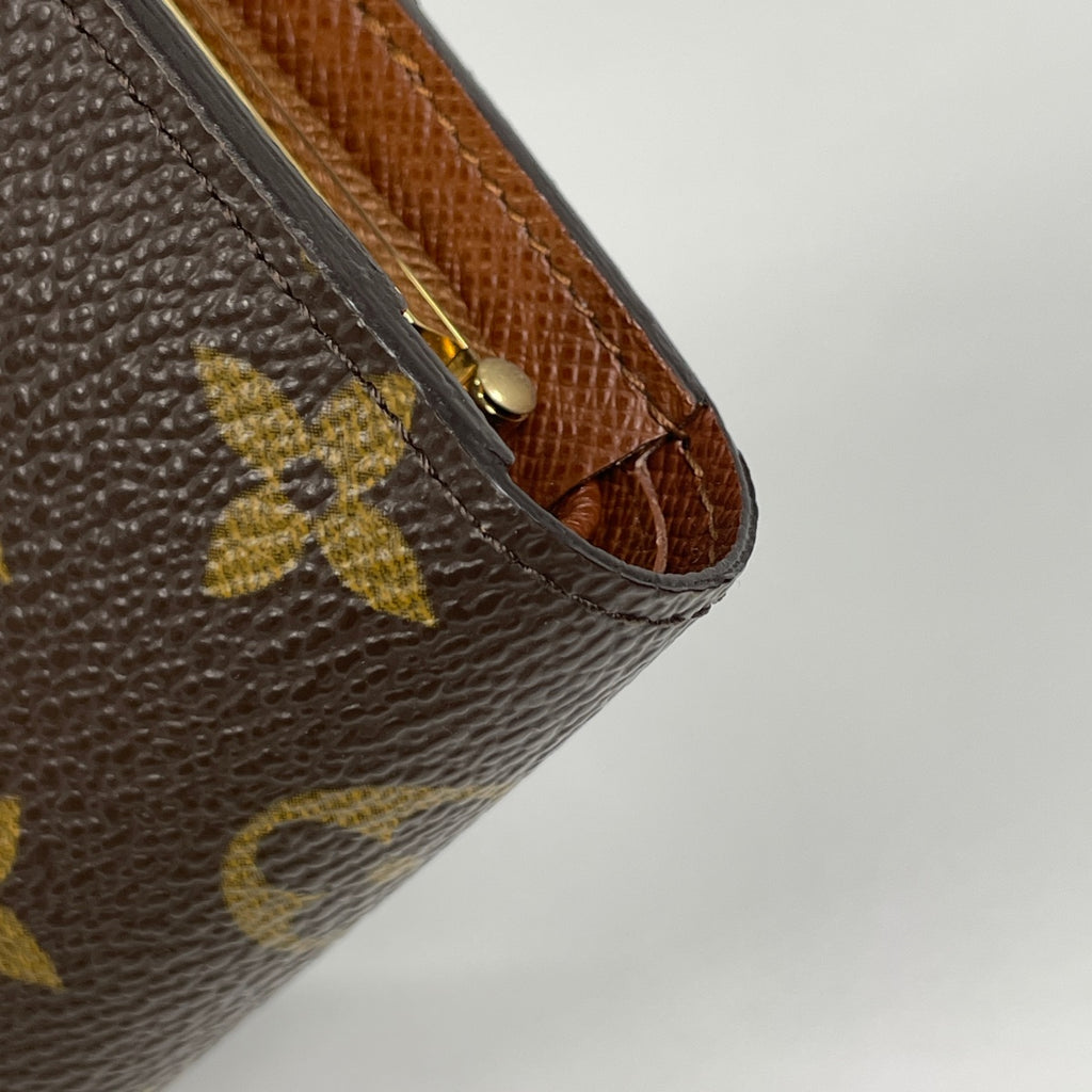 ルイ・ヴィトン ポルト モネ ビエ ヴィエノワ 札入れ 小銭入れ がま口 二つ折り財布 モノグラム ブラウン M61663 レディース 【中古】brbag