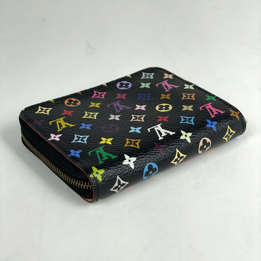 ルイ・ヴィトン ジッピー コインパース 小銭入れ カードケース ラウンドファスナー コインケース モノグラムマルチカラー ノワール(ブラック) M66549 レディース 【中古】brbag