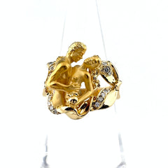 カレライカレラ メレダイヤ デザインリング YG イエローゴールド 指輪 リング 12.5号 750 ダイヤモンド レディース 【中古】brjwl