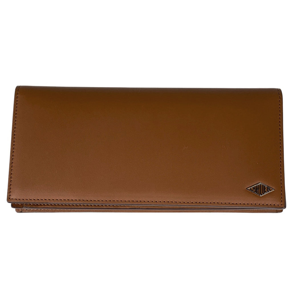 カルティエ ロゴ 二つ折り 長財布 札入れ 小銭入れ 長財布 レザー ブラウン レディース 【中古】brbag