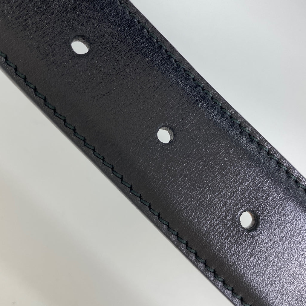グッチ インターロッキングG ベルト ロゴ レザー ブラック メンズ 【中古】brbag