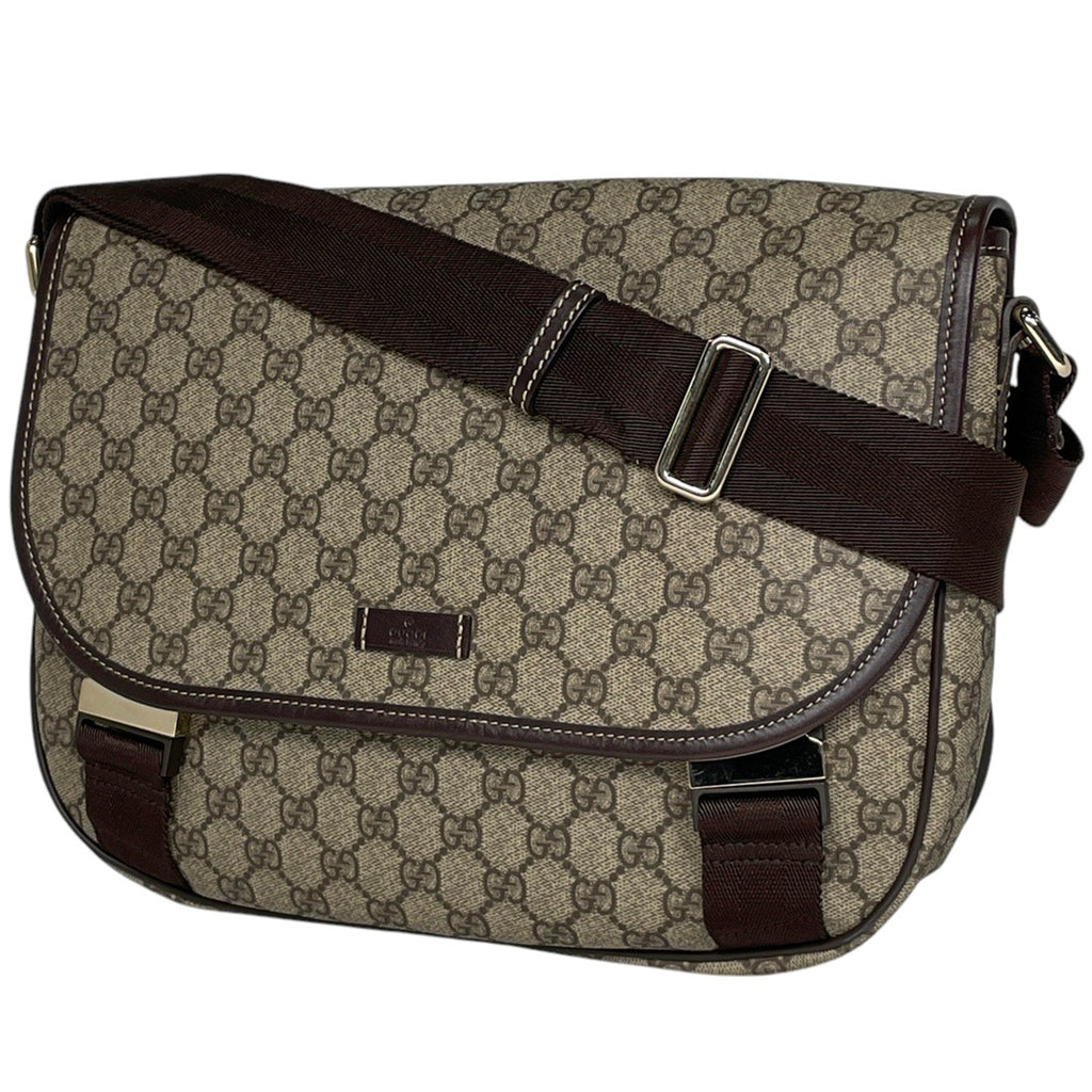 グッチ GG柄 ショルダーバッグ メッセンジャーバッグ 斜め掛け ショルダーバッグ コーティングキャンバス ベージュ ブラウン 201732 レディース 【中古】brbag