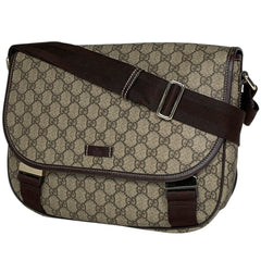 グッチ GG柄 ショルダーバッグ メッセンジャーバッグ 斜め掛け ショルダーバッグ コーティングキャンバス ベージュ ブラウン 201732 レディース 【中古】brbag