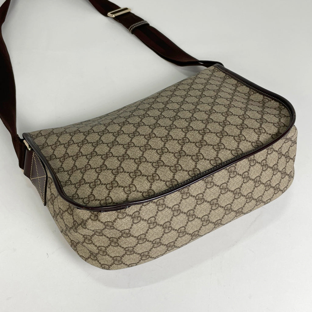 グッチ GG柄 ショルダーバッグ メッセンジャーバッグ 斜め掛け ショルダーバッグ コーティングキャンバス ベージュ ブラウン 201732 レディース 【中古】brbag