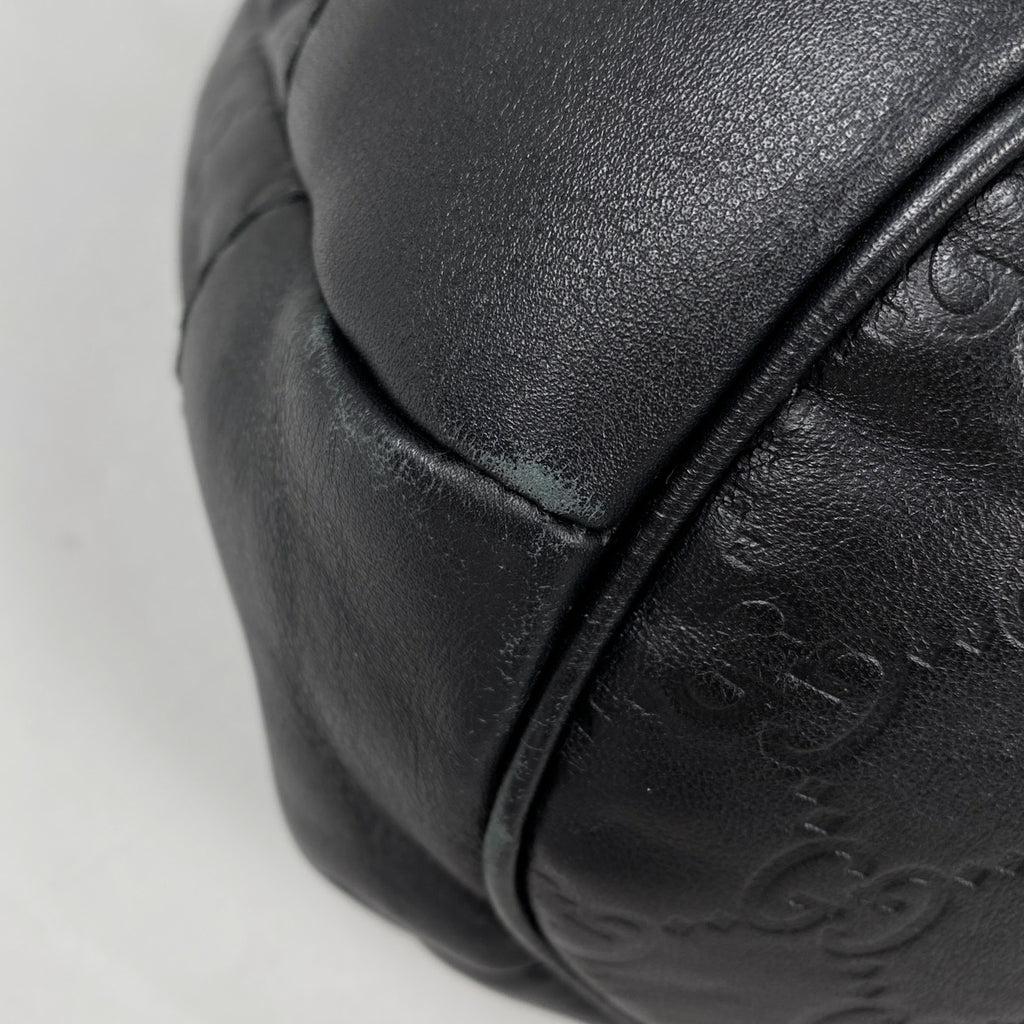 グッチ グッチシマ スーキー ハンドバッグ 2WAY ショルダーバッグ インターロッキングG ハンドバッグ シマレザー ブラック 247902 レディース 【中古】brbag