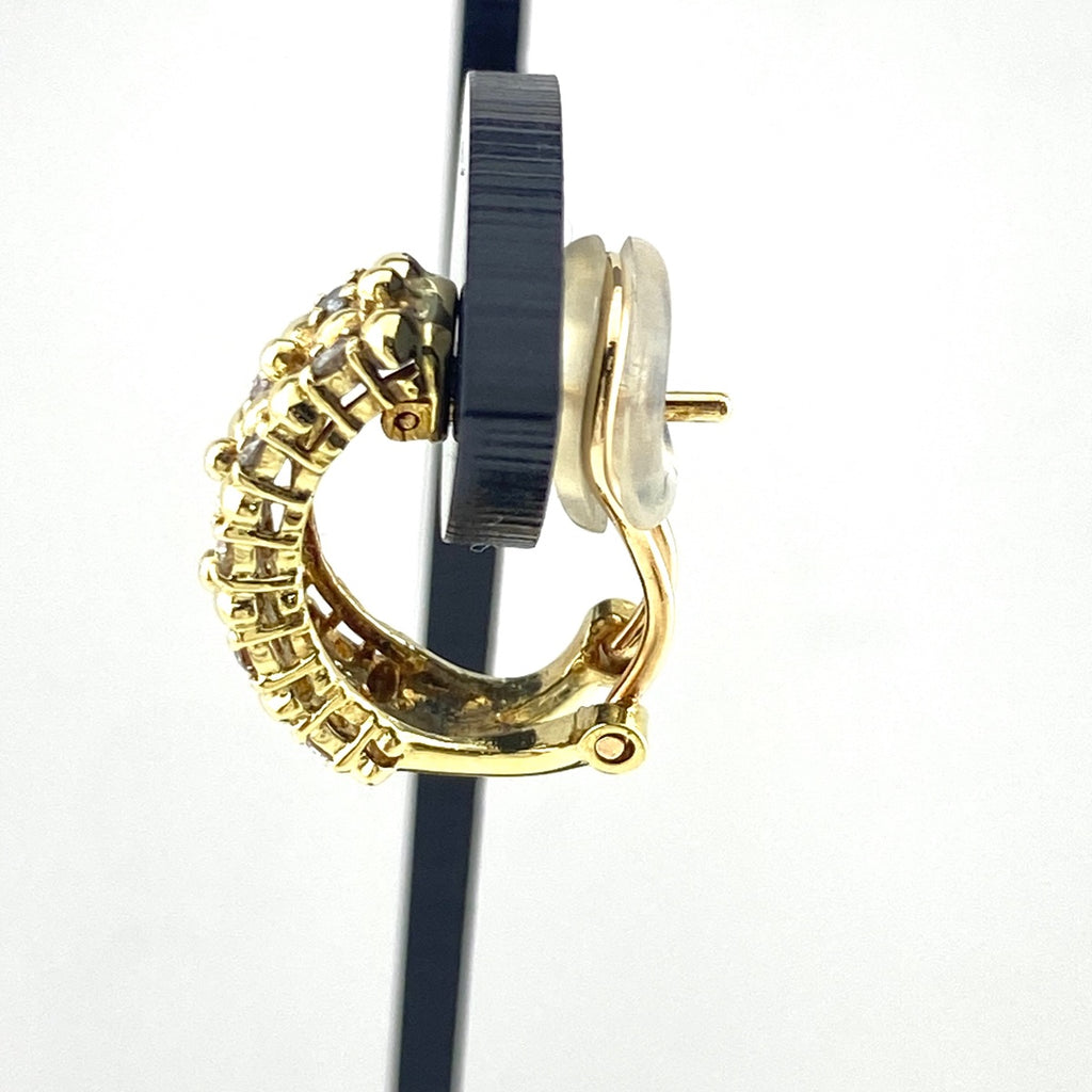 メレダイヤ デザインイヤリング YG イエローゴールド 2way ピアス イヤリング K18 ダイヤモンド レディース 【中古】nbjwl