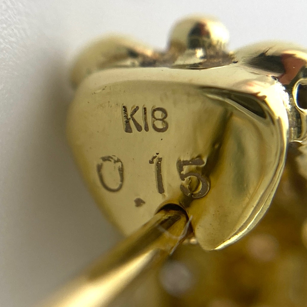 メレダイヤ デザインイヤリング YG イエローゴールド 2way ピアス イヤリング K18 ダイヤモンド レディース 【中古】nbjwl