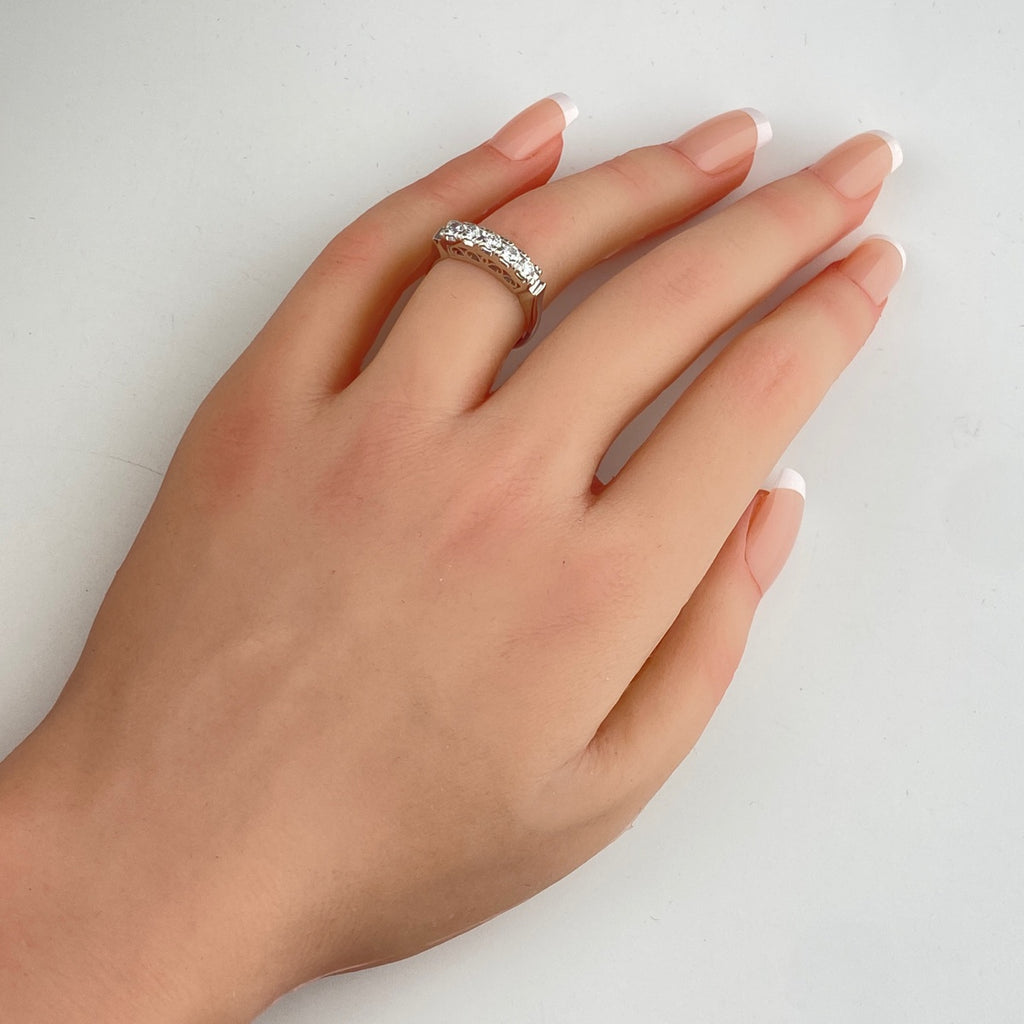 メレダイヤ デザインリング プラチナ 指輪 リング 13号 Pt900 ダイヤモンド レディース 【中古】nbjwl