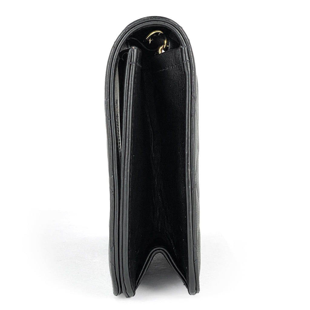 シャネル マトラッセ シングルフラップ チェーン ショルダーバッグ ココマーク フルフラップ ショルダーバッグ レザー ブラック レディース 【中古】brbag