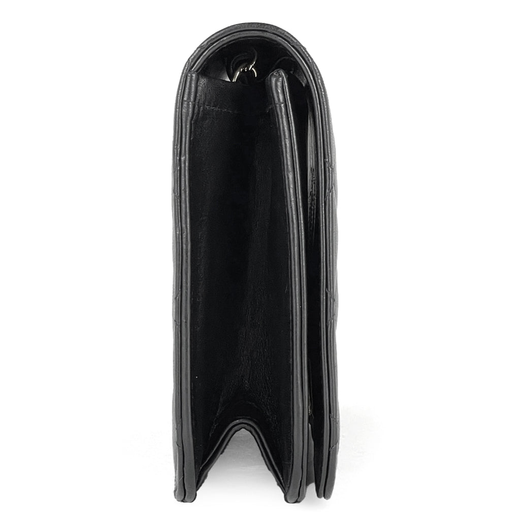 シャネル マトラッセ シングルフラップ チェーン ショルダーバッグ ココマーク フルフラップ ショルダーバッグ レザー ブラック レディース 【中古】brbag