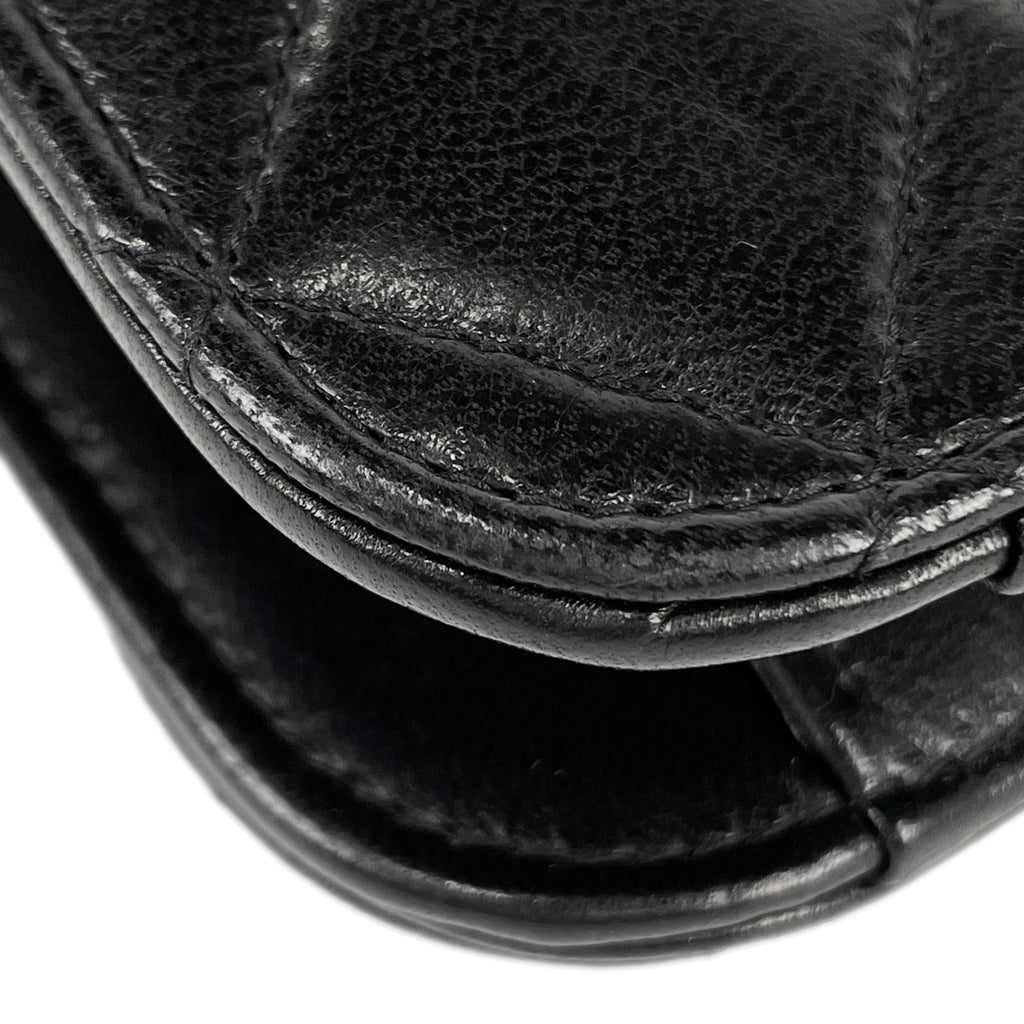 シャネル マトラッセ シングルフラップ チェーン ショルダーバッグ ココマーク フルフラップ ショルダーバッグ レザー ブラック レディース 【中古】brbag