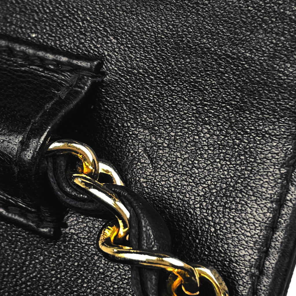 シャネル マトラッセ シングルフラップ チェーン ショルダーバッグ ココマーク フルフラップ ショルダーバッグ レザー ブラック レディース 【中古】brbag