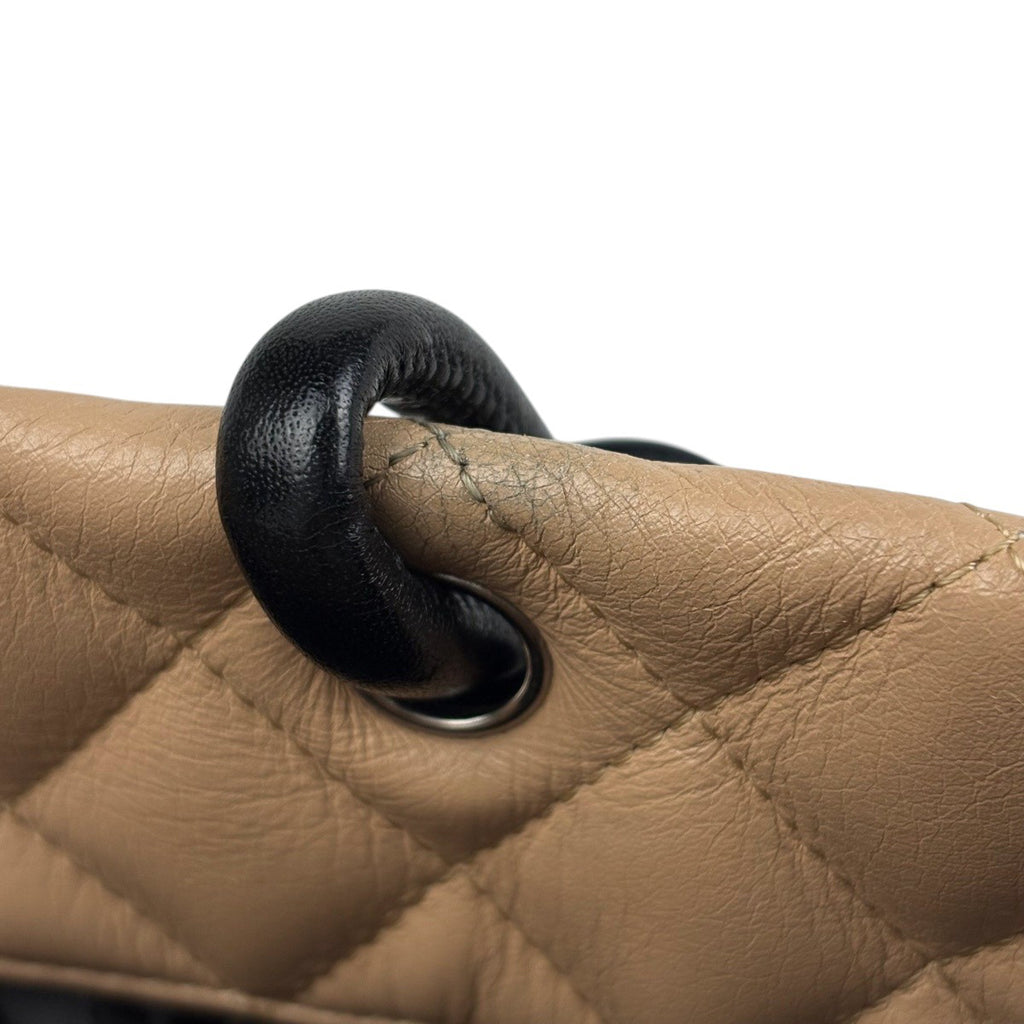 シャネル カンボンライン ミディアム ハンドバッグ レザー ベージュ ブラック A25167 レディース 中古 brbag