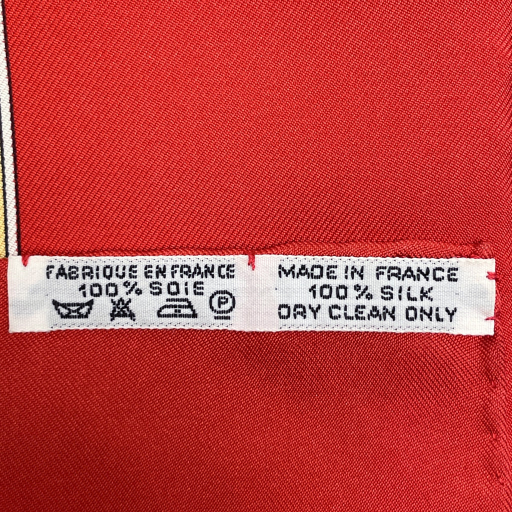 エルメス カレ 90 Au Son du Tam Tam タムタムの音に合わせて スカーフ シルク レッド マルチカラー レディース 【中古】brbag