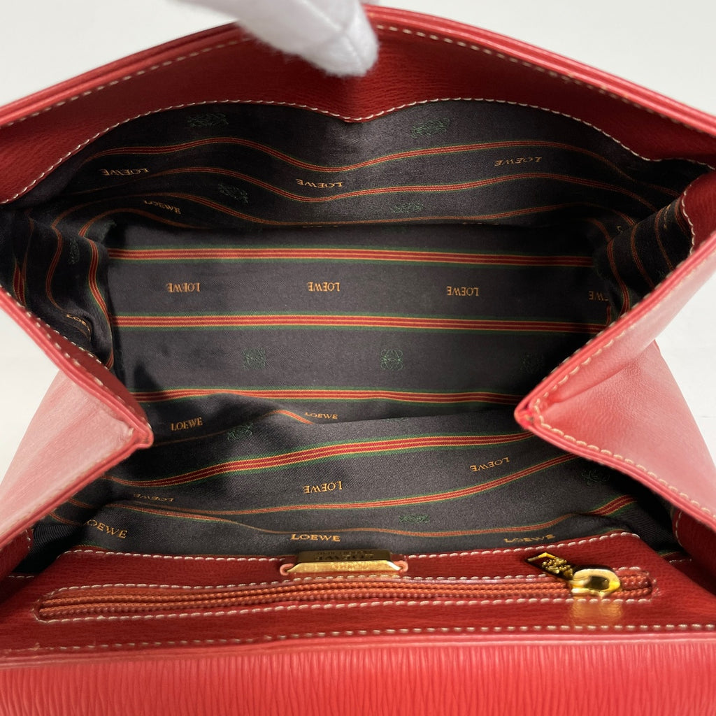 ロエベ ベラスケス ハンドバッグ 2WAY ショルダーバッグ ハンドバッグ レザー レッド レディース 【中古】brbag