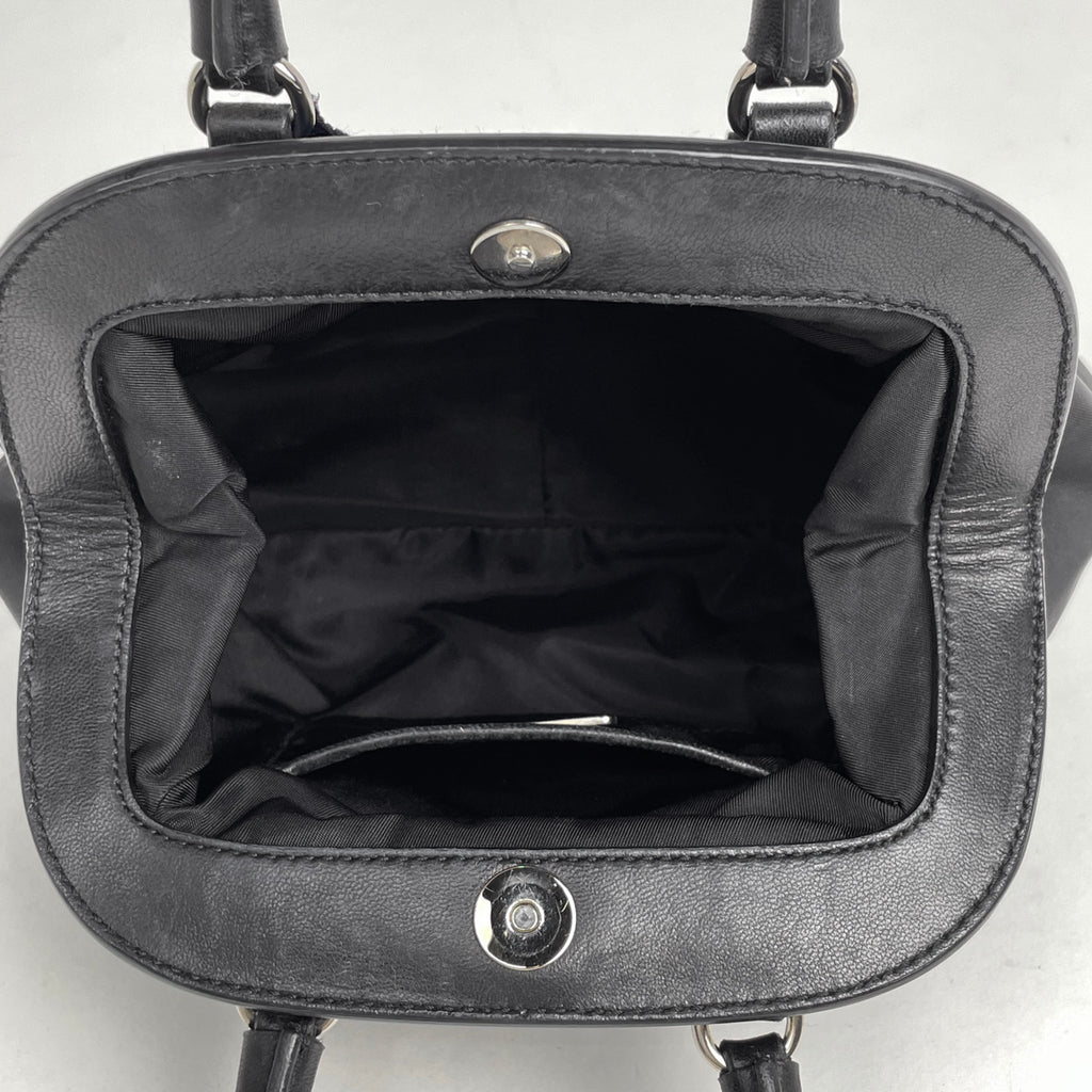 プラダ ロゴプレート ハンドバッグ ビジュー ハート ハンドバッグ ナイロン ネロ(ブラック) レディース 【中古】brbag