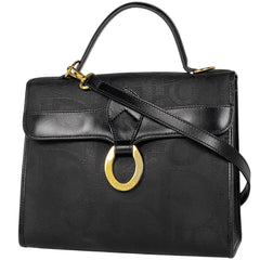 クリスチャンディオール ロゴ ハンドバッグ 2WAY ショルダーバッグ トロッター ハンドバッグ コーティングキャンバス ブラック レディース 【中古】brbag