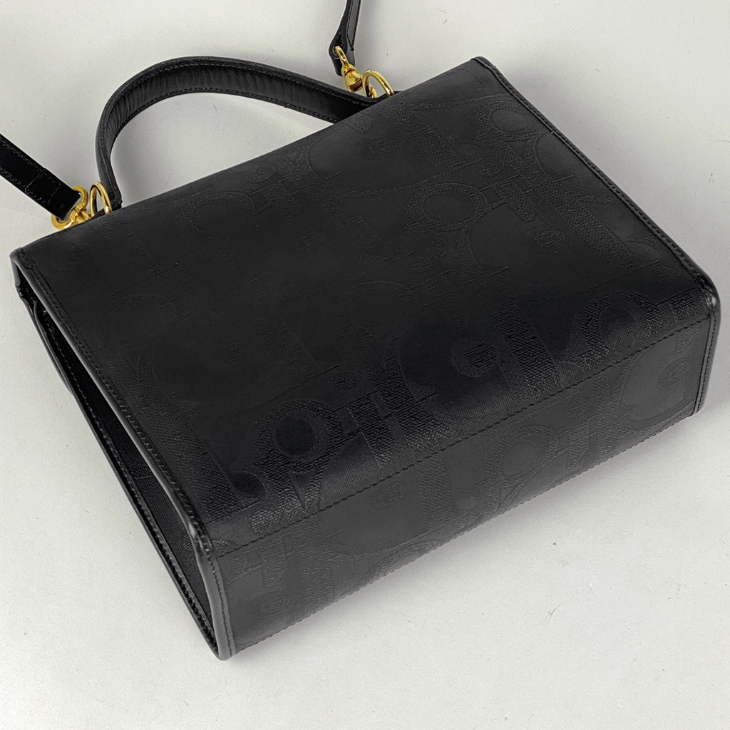クリスチャンディオール ロゴ ハンドバッグ 2WAY ショルダーバッグ トロッター ハンドバッグ コーティングキャンバス ブラック レディース 【中古】brbag