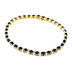 サファイア デザインブレスレット YG イエローゴールド 腕輪 ブレスレット 750 サファイア ダイヤモンド レディース ノンブランドジュエリー 【中古】nbjwl