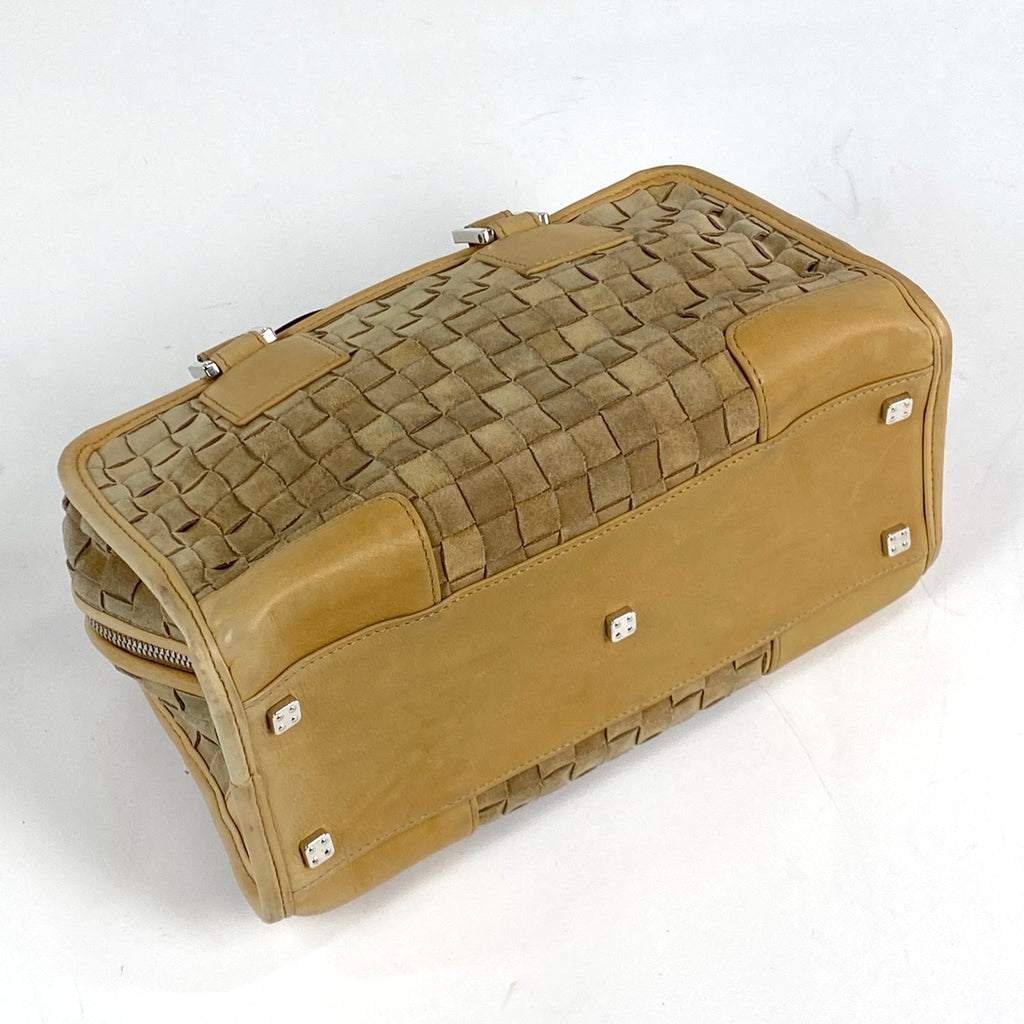 ロエベ アマソナ 28 アナグラム ロゴ ハンドバッグ スエード キャメル レディース 【中古】brbag