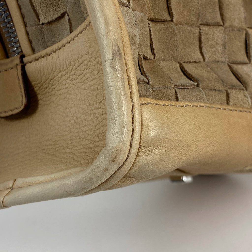 ロエベ アマソナ 28 アナグラム ロゴ ハンドバッグ スエード キャメル レディース 【中古】brbag