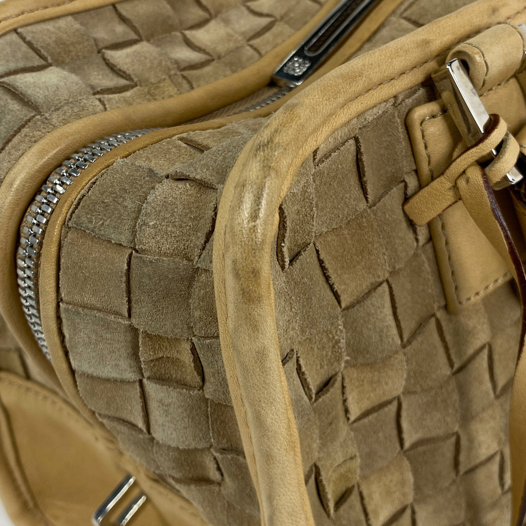 ロエベ アマソナ 28 アナグラム ロゴ ハンドバッグ スエード キャメル レディース 【中古】brbag