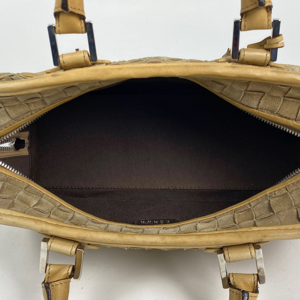 ロエベ アマソナ 28 アナグラム ロゴ ハンドバッグ スエード キャメル レディース 【中古】brbag