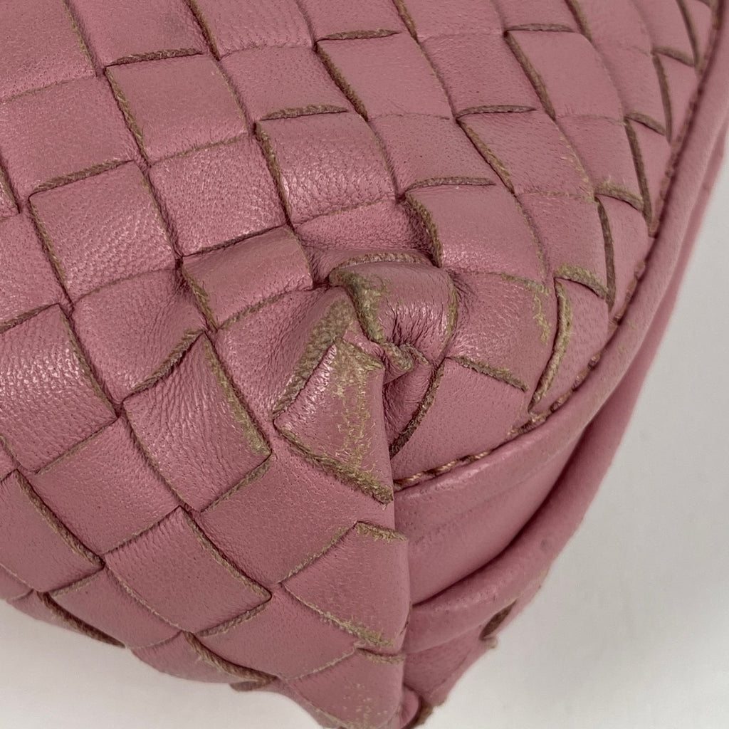 ボッテガヴェネタ イントレチャート ショルダーバッグ ナッパ 斜め掛け ショルダーバッグ レザー ピンク 245354 レディース 【中古】brbag