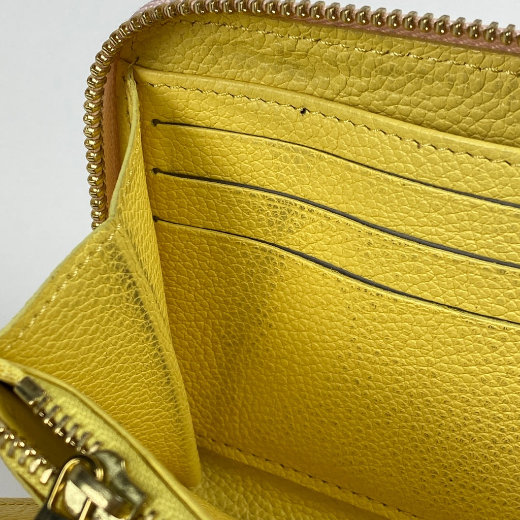 ルイ・ヴィトン ジッピーウォレット ラウンドファスナー 長財布 モノグラムアンプラント ピンク イエロー M81279 レディース 【中古】brbag