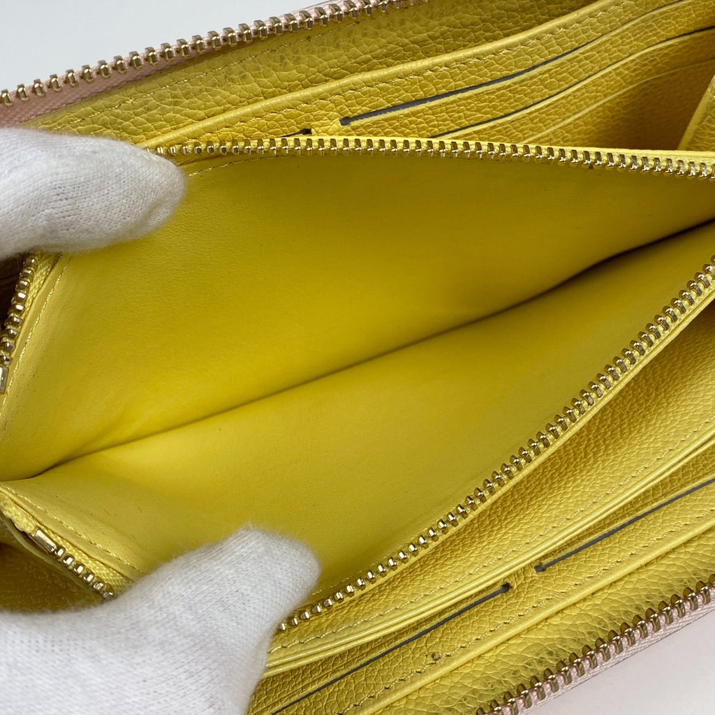 ルイ・ヴィトン ジッピーウォレット ラウンドファスナー 長財布 モノグラムアンプラント ピンク イエロー M81279 レディース 【中古】brbag