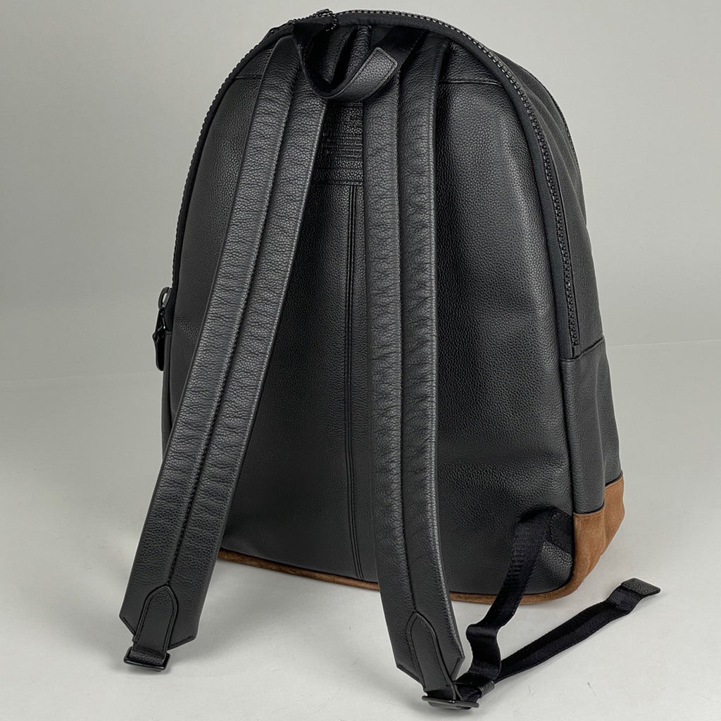 コーチ ロゴ リュックサック バックパック デイパック ヴァーシティ リュック レザー ブラック 71994 メンズ 【中古】brbag