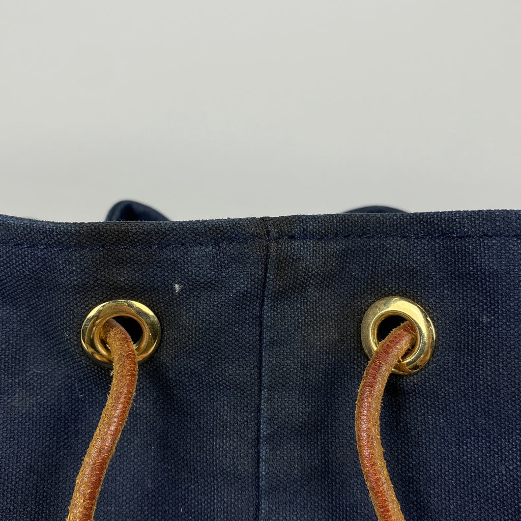 エルメス ポロション ミミル PM 巾着型 Hロゴ ショルダーバッグ キャンバス ネイビー レディース 【中古】brbag