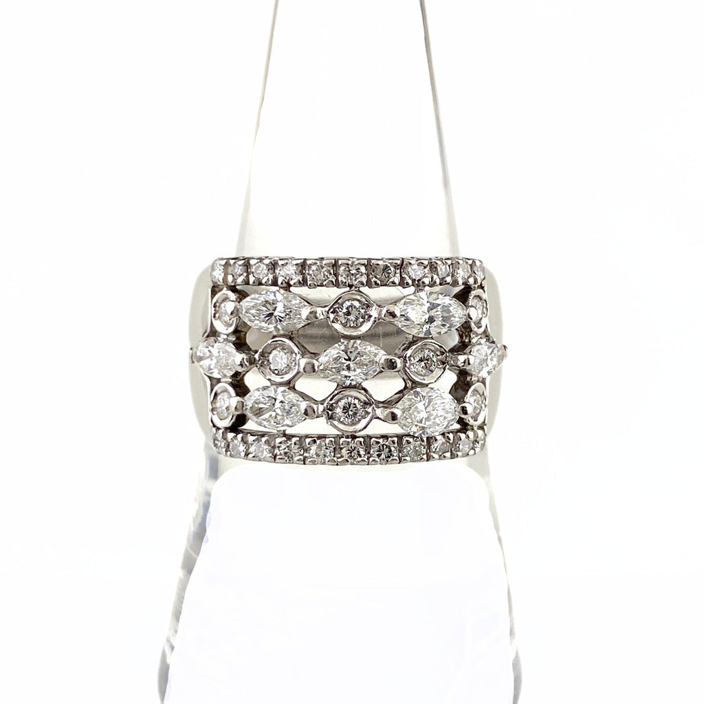 メレダイヤ デザインリング プラチナ 指輪 リング 18号 Pt900 ダイヤモンド メンズ 【中古】nbjwl