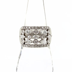 メレダイヤ デザインリング プラチナ 指輪 リング 18号 Pt900 ダイヤモンド メンズ 【中古】nbjwl