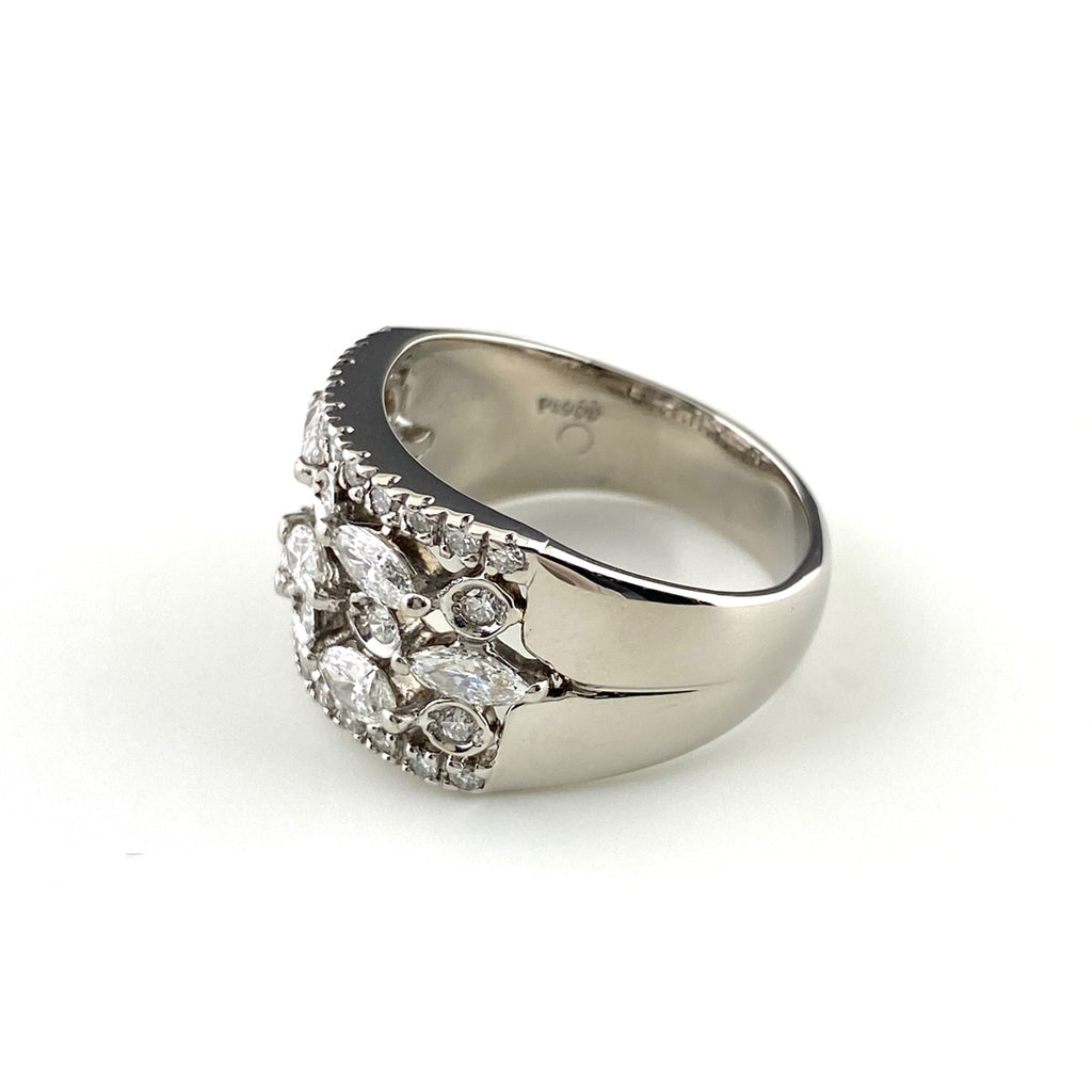 メレダイヤ デザインリング プラチナ 指輪 リング 18号 Pt900 ダイヤモンド メンズ 【中古】nbjwl