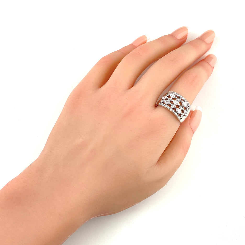 メレダイヤ デザインリング プラチナ 指輪 リング 18号 Pt900 ダイヤモンド メンズ 【中古】nbjwl