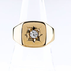 ダイヤモンド デザインリング リング 20.5号 K18 ダイヤモンド メンズ ノンブランドジュエリー 【中古】nbjwl