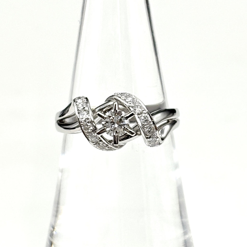 ダイヤモンド デザインリング プラチナ 指輪 メレダイヤ リング 12号 Pt900 ダイヤモンド レディース ノンブランドジュエリー 【中古】nbjwl