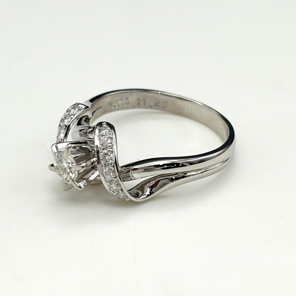 ダイヤモンド デザインリング プラチナ 指輪 メレダイヤ リング 12号 Pt900 ダイヤモンド レディース ノンブランドジュエリー 【中古】nbjwl