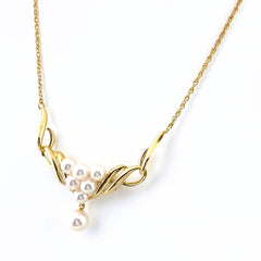 タサキ パール デザインネックレス YG イエローゴールド ペンダント 真珠 ネックレス K18 パール レディース 【中古】brjwl