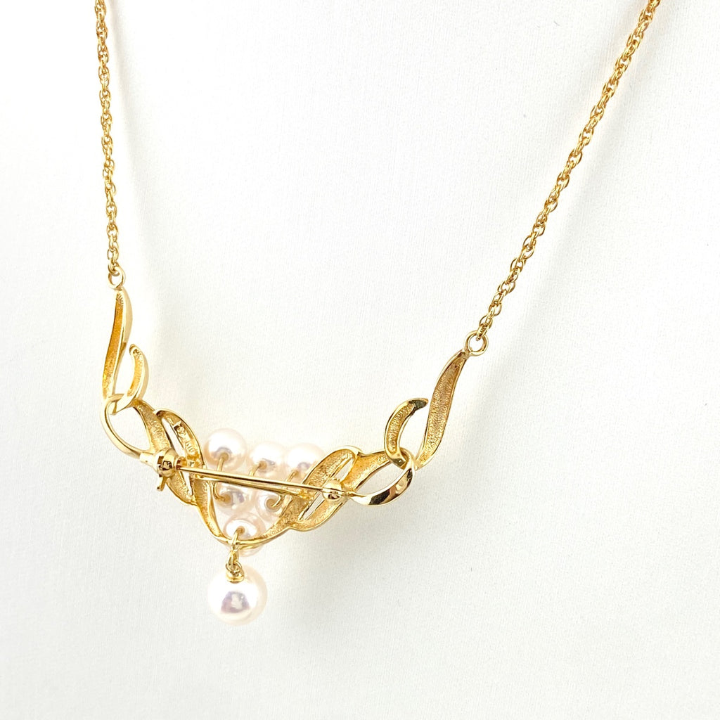 タサキ パール デザインネックレス YG イエローゴールド ペンダント 真珠 ネックレス K18 パール レディース 【中古】brjwl