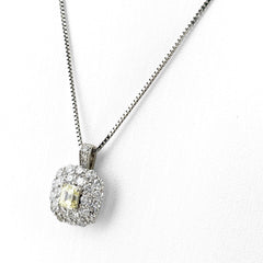 ダイヤモンド デザインネックレス プラチナ ペンダント メレダイヤ ネックレス Pt900 Pt850 ダイヤモンド レディース ノンブランドジュエリー 【中古】nbjwl