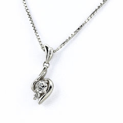 ダイヤモンド デザインネックレス プラチナ ペンダント メレダイヤ ネックレス Pt900 Pt850 ダイヤモンド レディース ノンブランドジュエリー 【中古】nbjwl