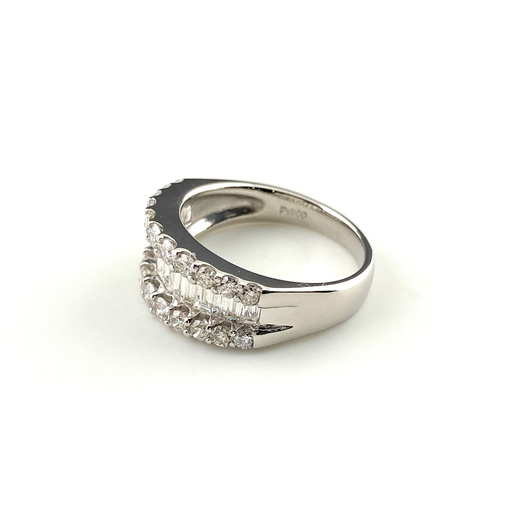 メレダイヤ デザインリング プラチナ 指輪 リング 12.5号 Pt900 ダイヤモンド レディース 【中古】nbjwl