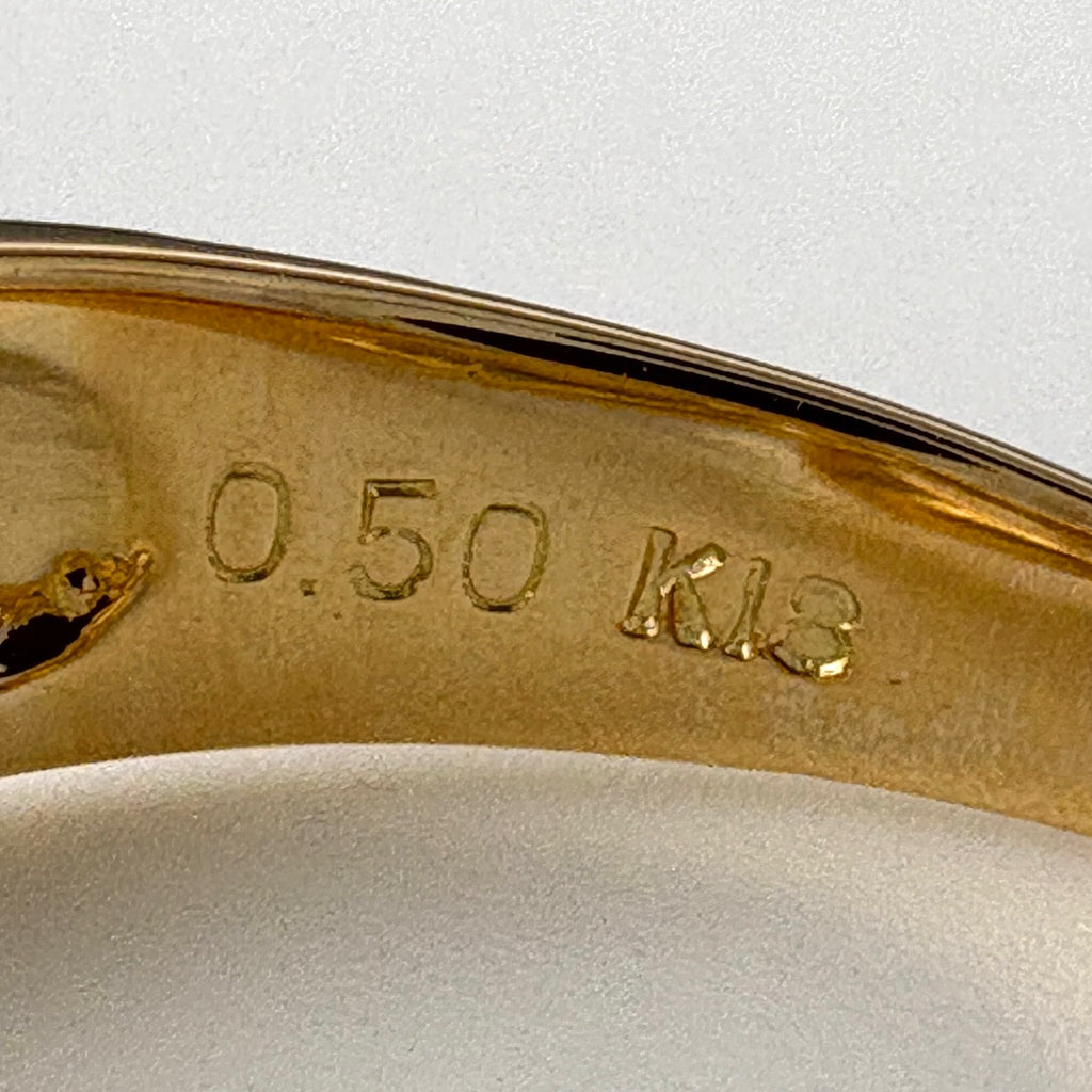 メレダイヤ デザインリング YG イエローゴールド 指輪 リング 14号 K18 ダイヤモンド レディース 【中古】nbjwl