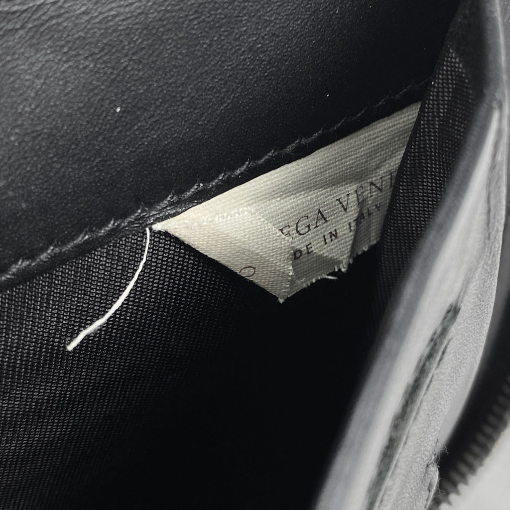 ボッテガヴェネタ イントレチャート ラウンドファスナー 長財布 ハンドバッグ メッシュ ナッパ 長財布 レザー ブラック レディース 【中古】brbag